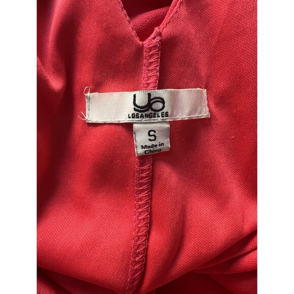 Festive Red Sheath Dress with Black Lace Trim Cross Back Flutter Sleeve Chiffon - Picture 5 of 6